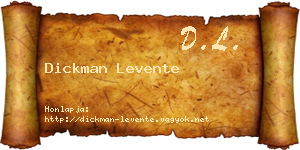 Dickman Levente névjegykártya